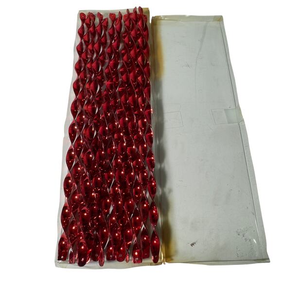 Christmas Ornament Icicles Red Spiral Shatterproof Kurt Adler Decor Set of 12 - Picture 3 of 5